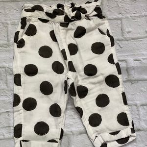 H&M light cotton black and white Polk a dot pants